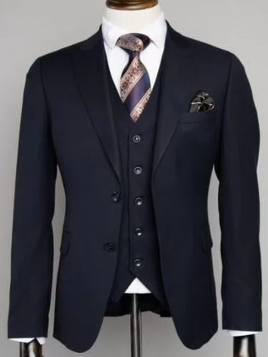 Other - Men's Navy Blue 3-Piece Suit Set
